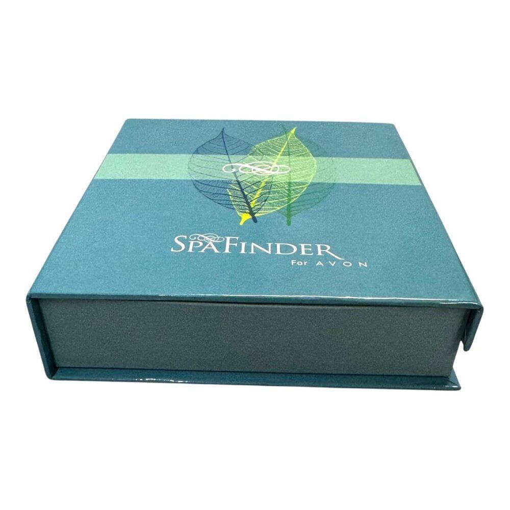 SpaFinder Stone Therapy Gift Set Avon Aroma Relax Tin Candle Energy Metal Candle